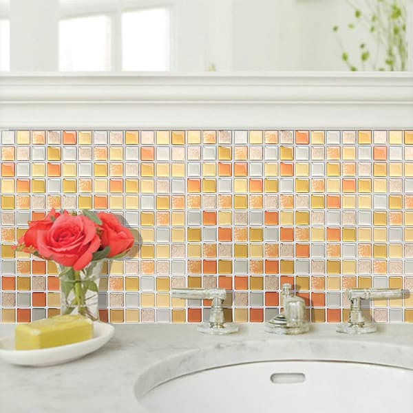 3D Mosaic Tiles Wall Sticker Waterproof Self-Adhesive Paper Tile