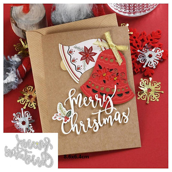 Hauskaa Joulua Metallileikkausstencil-malli Scrapbooking DIY-valokuva-albumi Leimat Paperikortti Prässääminen