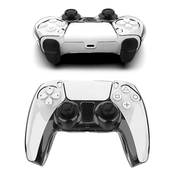 Con Case for PS5 Trådløs Kontroller (Rød) - Transparent PC Beskyttende Hard Shell