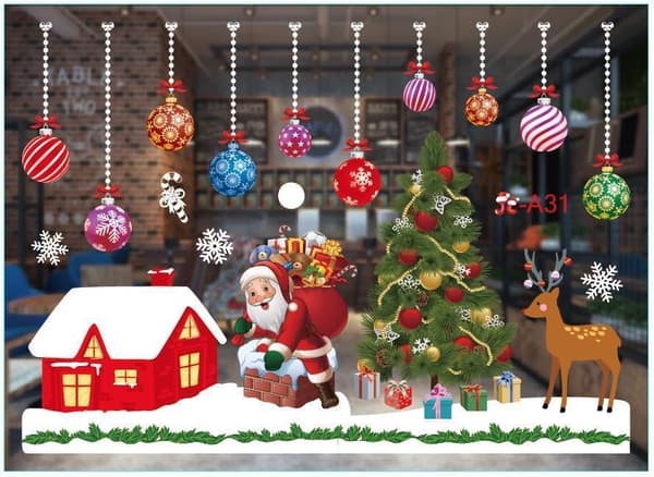 Christmas Window Decals Christmas Stickers, Removable Static Clings