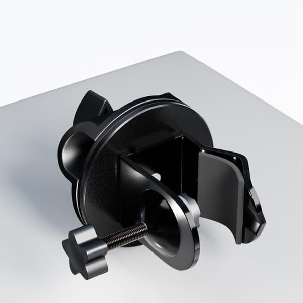 Microphone Stand Clamp Metal Adjustable Height 360 Degree Rotation 15mm Hole Diameter Black Compact Design