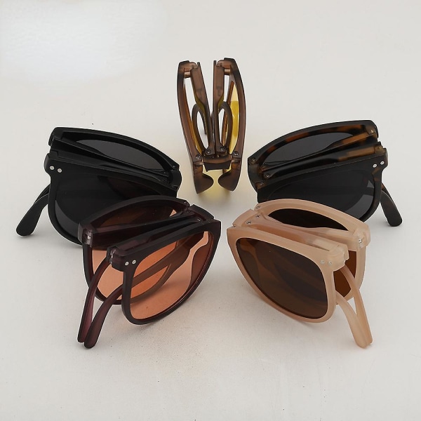Uv400 sykkelsolbriller, sammenleggbare polariserte solbriller, Retro Square Eyewear kjørebriller, med oppbevaringspose, sykkeltilbehør Gul