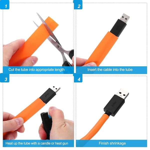 Krympeslange, 1/2 tomme ID 33 fod lang 2:1 forhold polyolefin kabelmuffe til elektrisk ledningsisolering, styring, orange SQUARE item_package_quantity