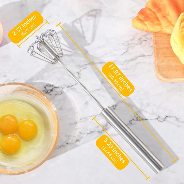 Eggevisp, håndpushvisper i rustfritt stål for hjemmet - allsidig verktøy for eggvisper, melkeskummer, håndpushmikserrører - kjøkken