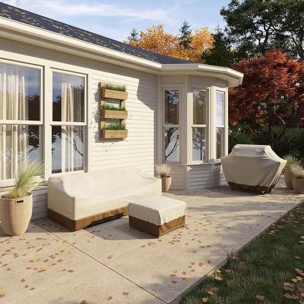 Beige+Ljusbrun 420D Skyddande Överdrag för 3-Sits Soffa