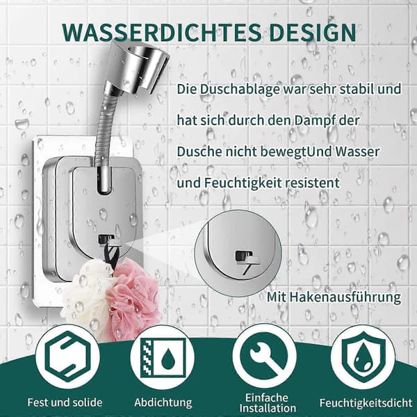 1 st väggmonterat duschhuvudfäste med silikonadapter