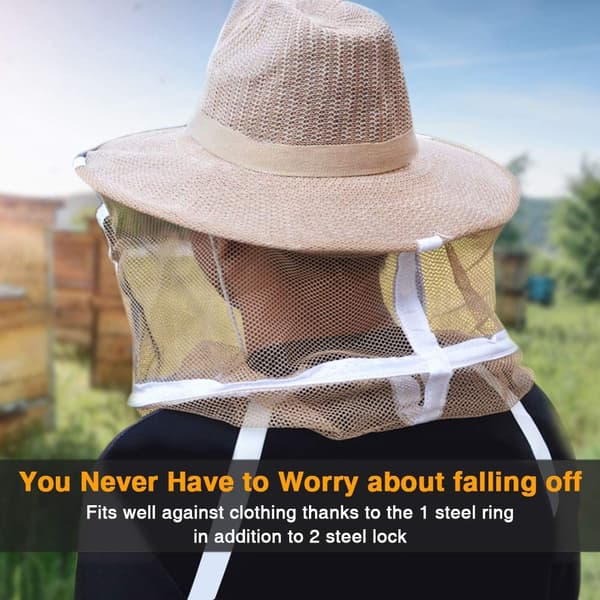 Bee hat with veil, large beekeeper hat, bee hat with high visibility veil for beekeepers when maintaining the beehive