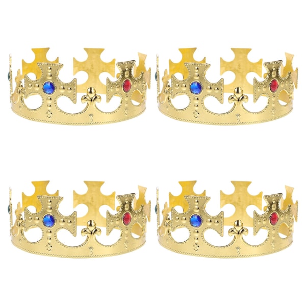 4 stk Barne Kostyme Hatter Gull Prins Kostyme Tilbehør Fest Rekvisitt Plast Tiara Golden17x17cm Golden 17x17cm