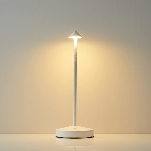 LED Touch Trådløs Bordlampe, Genopladelig Bærbar Bordlampe, 3 Lysstyrkeniveauer Dæmpbare Skrivebordslamper til Soveværelse Hjem Læsning Kontor Bar Cafe Terrasse