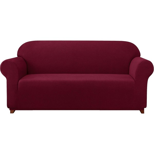 1-osainen joustava sohvan cover nojatuolin päällinen joustavalla käsinojan sohvasuojalla (3 istuttava, viininpunainen)
