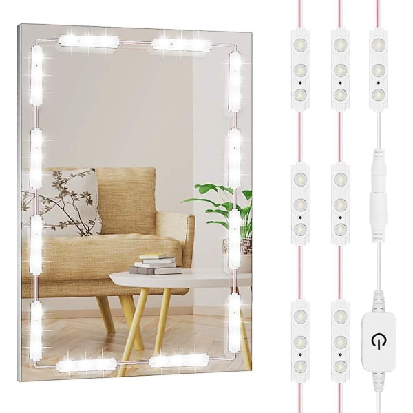 Led Vanity Mirror Lights - 60 Led Vanity Make Up Light, Ultra Bright White Led Spejl Lys med Dæmpbar Touch Control Til Makeup Vaskebord & Ba