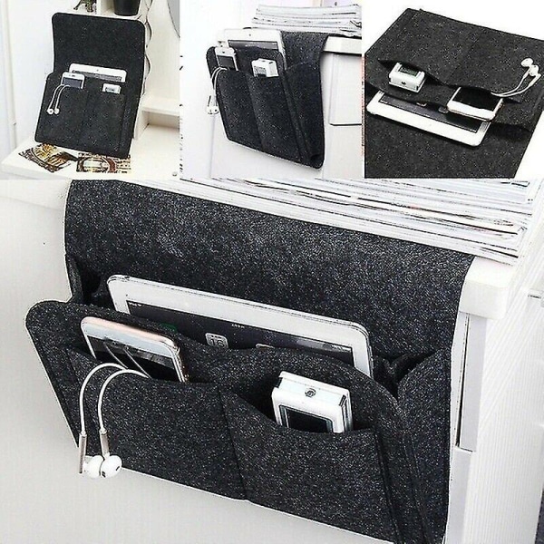 1kpl säilöhuopa säilytyslaukku taskuilla Sängysohva Pöydän organizer puhelimelle Keskiharmaa Medium Gray