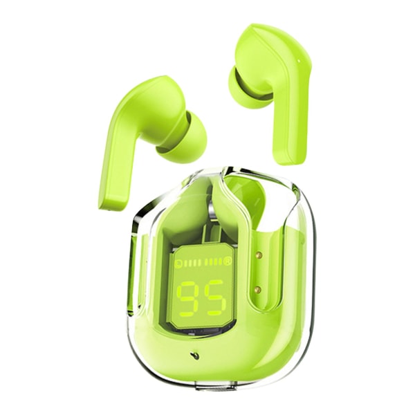 Krystal Ørepropper, Transparent Digital Display Trådløst Bluetooth Headset Bilateralt Stereo Bas Kobber