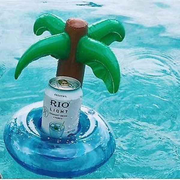 3 Pak Kokosnødtræ Oppustelige Drikkeholdere Drikkeflydere Oppustelige Kopunderlag Til Børn Legetøj Og Poolparty