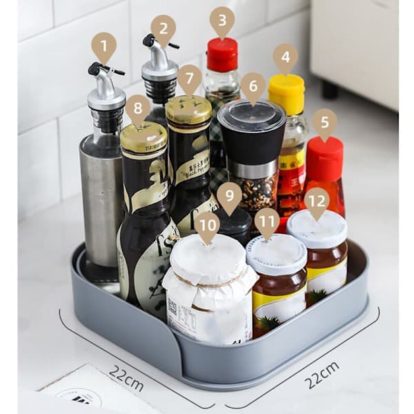 Multifunctional Rotating Kitchen Spice Storage Refrigerator Cosmetic Storage Rack (Yellow)