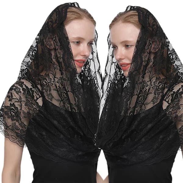 Mantilla Slør Katolsk Hodeplagg Sjal Spansk Broderte Sjal Kapellslør