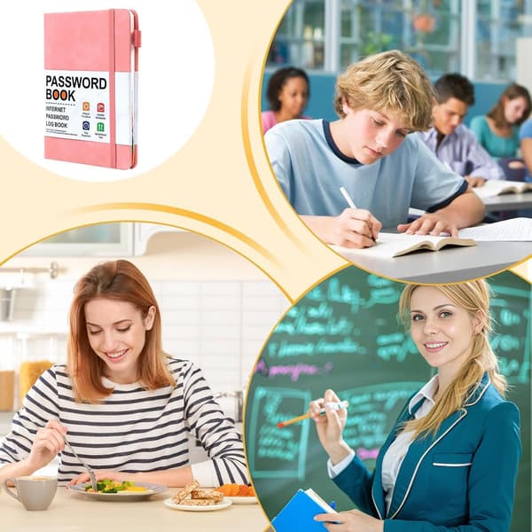 Password Address Book - Secure Website Password Book with Alphabetical Tabs | Account Details, Website Login Notebook Pink