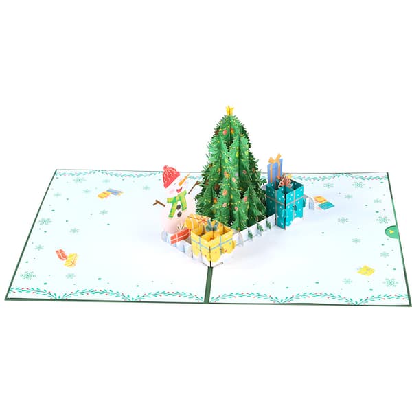 2 stk 3D-julepop-up-kort - Juletrekort med julemarked