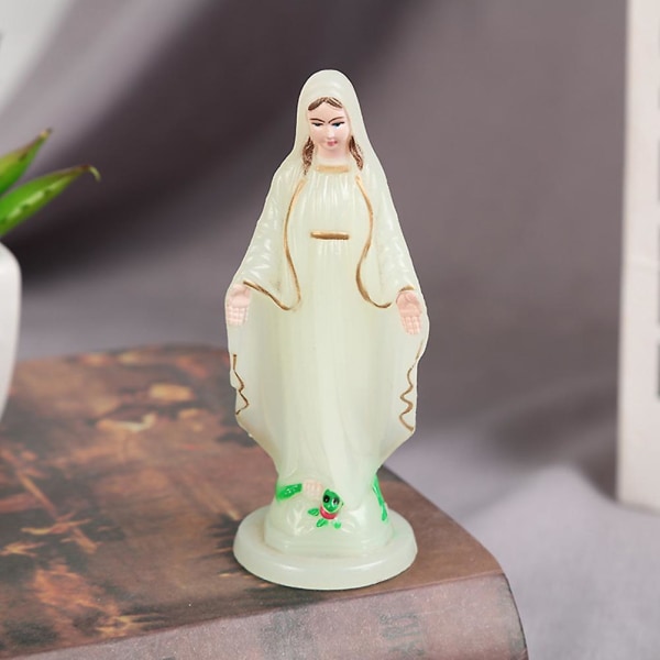 3 stk. Miniature Gavekirke Dekoration Katolsk Jomfru Statue Jomfru Maria Figurer Hellig Familie Fig 15.4X6CM
