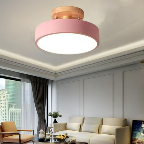 LED Taklampa, Modern Flush Mount Armatur för Rosa Rum Taklampa