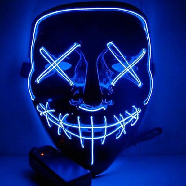 Neon Stitch Mask LED Thread Glow Masquerade Purify Halloween Cosplay Mask_Blue