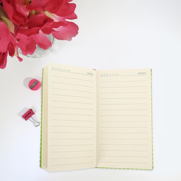 Pocket Notebook A6 Lined Small Portable PU Leather Softcover Memo Notepad