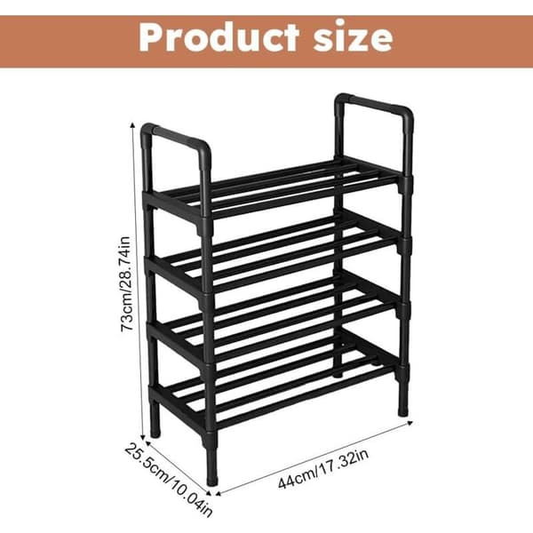 4-Tier Shoe Rack, Slim and Stackable – Sturdy, Large Capacity, Perfect for Entryway, Hallway, or Closet – Space-Saving