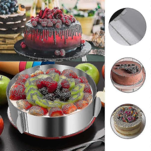 Cake Ring 6 to 12 Inch Adjustable Round Stainless Steel Cake Mold Mousse Mold Baking Tool Cake Decorating Mold Baking Ring