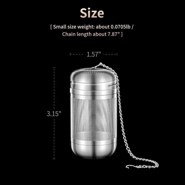 Tea Strainer Set, 2-Pack Mixed Size 316 Stainless Steel Extra Fine Mesh Strainer for Loose Leaf Tea with Chain and Drip Tray