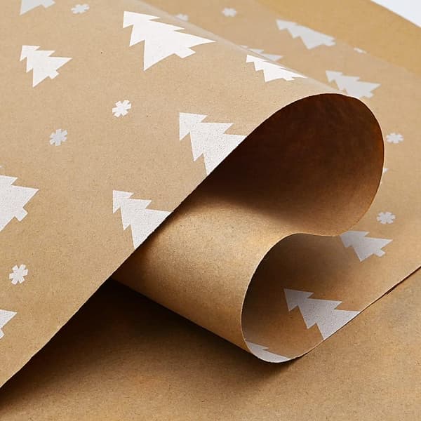 (1m x 44cm, julgran) 1m rulle Kraft vitt trädpapper