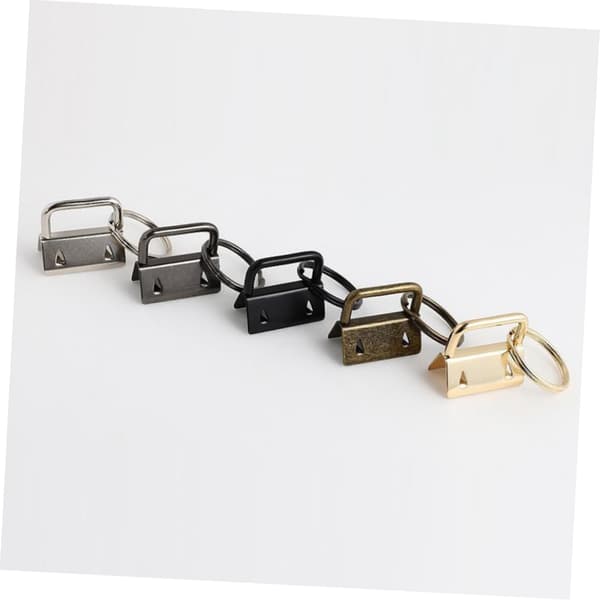 50 stk Nøglering Nøglebrik Hardware 25mm Sølv Robust Metal