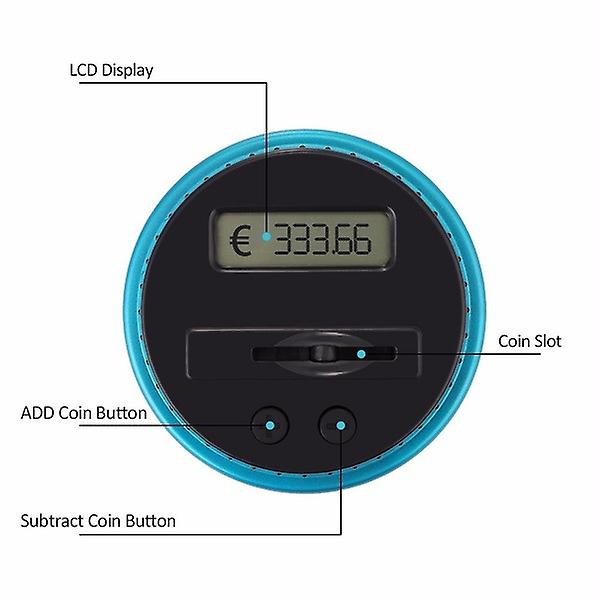 1 stk Pengeboks med LCD-skjerm, Automatisk Myntteller AUD AUD