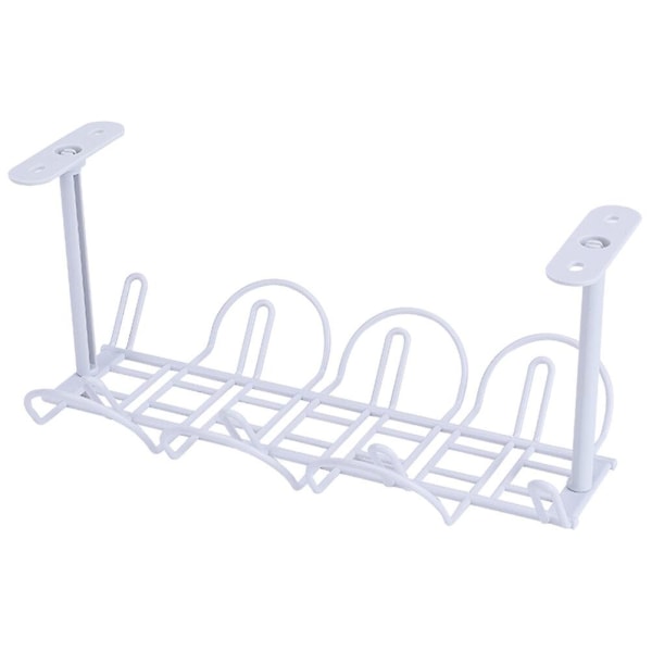 Bordhylle Hengende Kurv Kontor Oppbevaringshylle Ledning Kabelbrett Skrivebord Kabelboks Grå 32*14*17cm