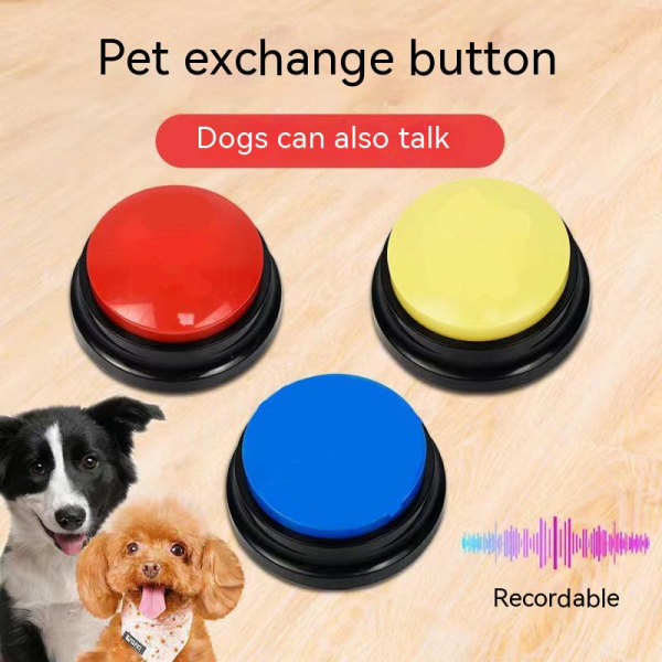 Inspelningsbar ljudknapp Hund för hund Interaktiv knappröst för hundleksak Inspelning Röstknapp talar