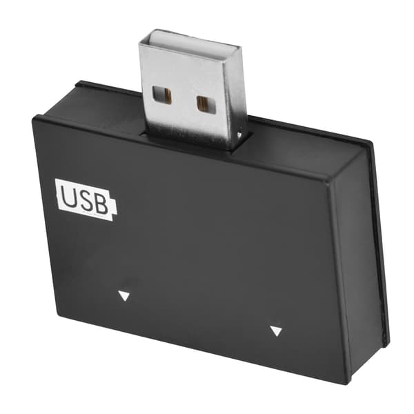 USB2.0 Hub Han til 2-Port USB Dobbelt Oplader Splitter Adapter Konverter Koncentrator (Sort)