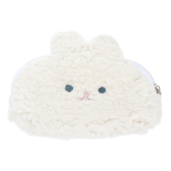 Tyttöjen Täytetyt Eläimet Tyttöjen Ihastuttava Käsilaukku Pupu Kolikkopussi Tyttöjen Söpö Käsilaukku Puuvilla Kolikkopussi Pehmoeläin White 15X14X3CM