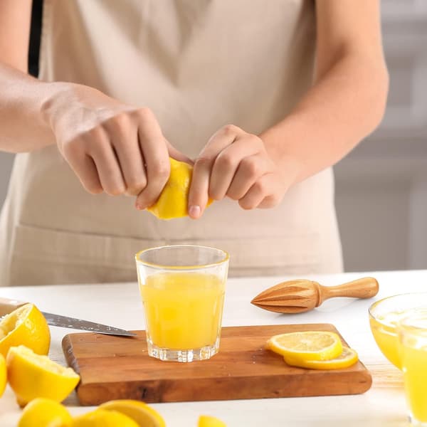 2 st Citruspress i trä Citron Handpress Bokträ Handhållen