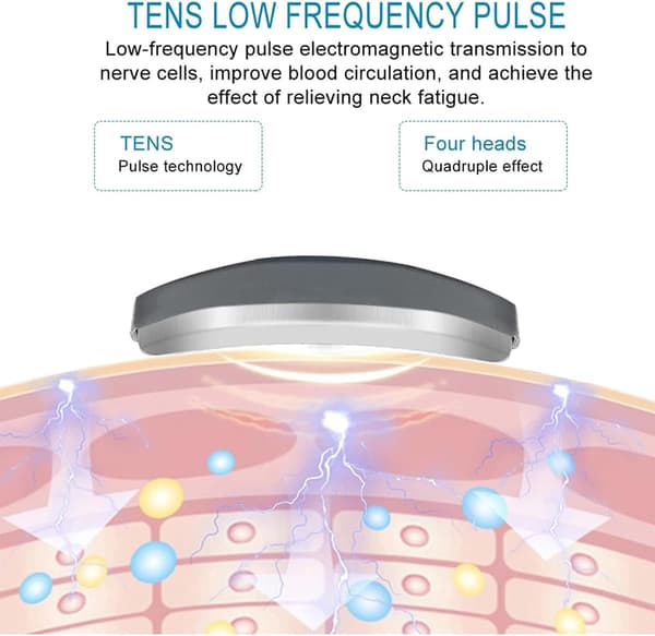 Neck Massager with 6 Modes & Heat | 9-Level Electric Pulse Therapy for Home & Office, 4-Node Shiatsu Deep Tissue Relief