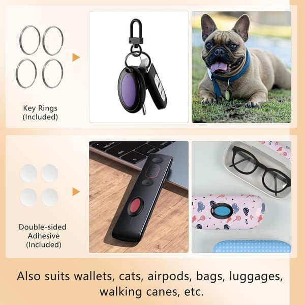 Wireless Key Finder LED Search Light Tracker for Keys Phone Wallet 40m Waterproof [Ho]