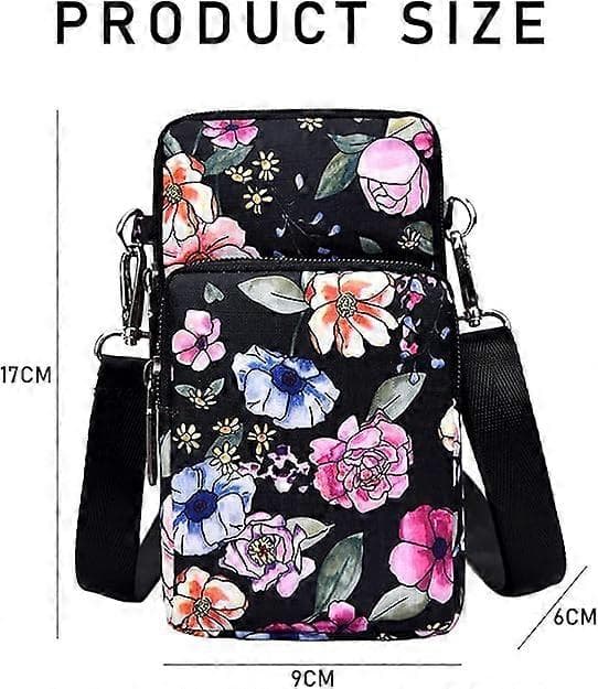 1 Multifunctional Mobile Phone Wallet with Shoulder Strap, Nylon Pattern Crossbody Bag, Mobile Phone Shoulder Bag