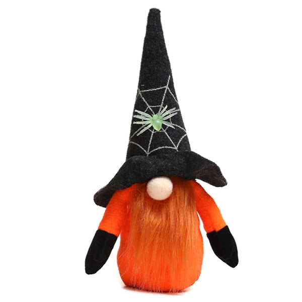 Halloween Gnome Spider Plys Dukke Håndlavet Dværg Skandinavisk Tomte Nordisk Statue Feriefest DecorationsA
