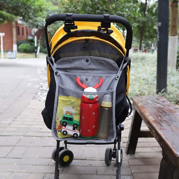 Barnevogns Nettaske Sort, 34 X 30cm, Universal Barnevogns Opbevaringsnet Baby Net Med Barnevogn Og Hængende Opbevaringspose Opbevaringspose