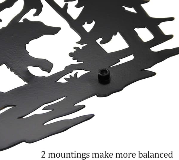 Metal Wall Art - Deer and Bear in the Forest Pine Wall Decor H