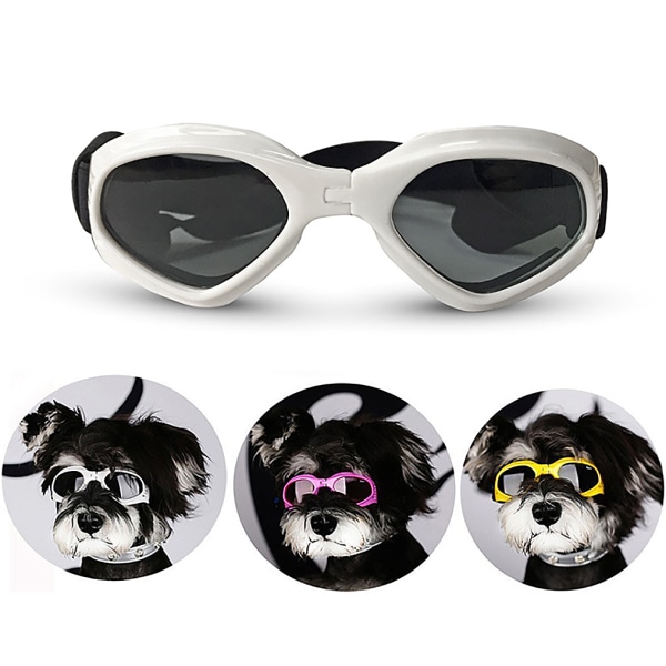 Pet Glasses Dog Glasses Foldable Pet Glasses White