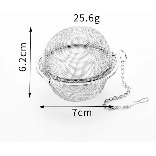 2 rustfri tebolde med gitter (ca. 6 cm) teholder te-diffuser rent te-afstand