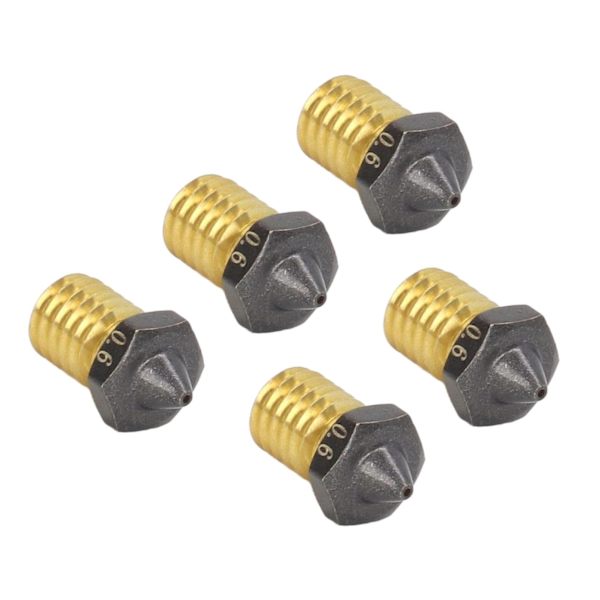 Hærdede Messing Printerdyser - 5 STK | 1,75 mm Filamentkompatibilitet | PTFE-belægning Ensartet Opvarmning |