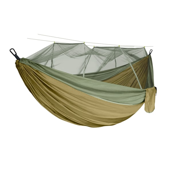 Camping Hammock, kannettava kaksinkertainen riippumatto verkkolla, 2 hengen riippumatto teltta 2 * 10 jalan hihnoilla, paras ulkovaellus Survival Travel