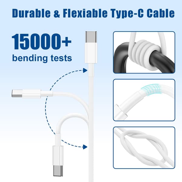 iPhone 15 Ladekabel 20W, 2-pakning 2M Apple USB C til USB C Hurtigladekabel_tfrf