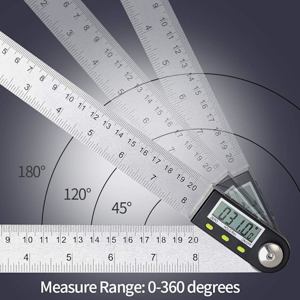 Digitaalinen Kulmanmittauslaite 0-360° Digitaalinen Kallistusmittari Ruostumattomasta Teräksestä Kulmamittari Viivoitin LCD-näytöllä Puutyöhön Rakentamiseen