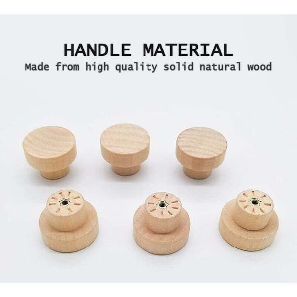 AIPERQ Wooden Furniture Handles, 20 Pieces, Round Natural Wood Knobs, Wooden Furniture Knobs, Wooden Door Knobs, Drawer Knobs